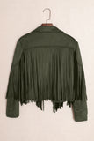 Cropped Fringe Faux Suede Jacket