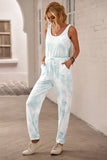 Tie Dye Drawstring Jogging Jumpsuit