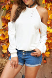 Out Off-the-shoulder Long Sleeve T-shirt