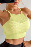 Mesh Splicing Textured Active Sports Bra