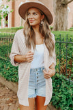 Ribbed Open Front Knit Cardigan