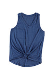 V Neck Racerback Tank Top with Pocket