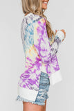 High Low Hem Tie-dye Print Top with Slits