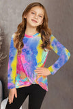 Tie Dyed Twist Knot Girl's Long Sleeve Top