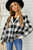 Plaid Print Fleece Button Jacket