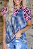 Leopard Navy Stripe Fashion Top