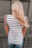 Ruffle Sleeve Striped T-shirt