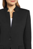 Notch Collar Long Sleeve Shoulder Pad Blazer