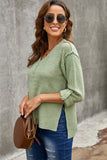 Buttoned Drop Shoulder Knitted Sweater