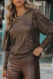 Cuffed Sequin Top