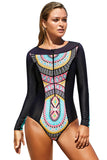 Aztec Print One-piece Swimwear