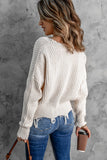 Tainted Love Cotton Distressed Sweater