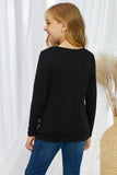 Little Girls Long Sleeve Buttoned Side Top