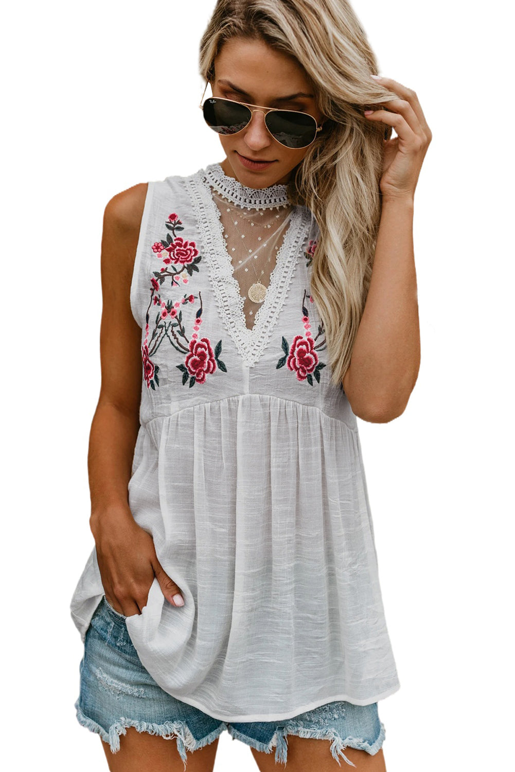 CROCHET BABYDOLL TANK