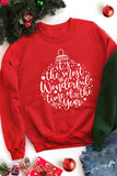 Christmas Letter Graphic Print Crew Neck Sweatshirt