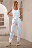 Tie Dye Drawstring Jogging Jumpsuit