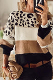 Colorblock Drop Shoulder Long Sleeve Knitted Sweater