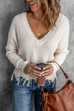 Tainted Love Cotton Distressed Sweater