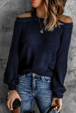 Cool Breeze Cotton Cold Shoulder Sweater