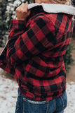 Plaid Print Fleece Button Jacket