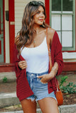 Ribbed Open Front Knit Cardigan