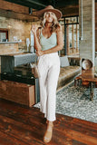 Drawstring Waist Crinkled Wide Leg Pants