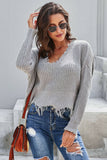 Tainted Love Cotton Distressed Sweater