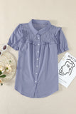 Lace Patchwork Short Sleeve Shirt