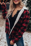 Plaid Print Fleece Button Jacket