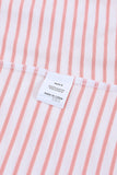 Pink Casual Striped Ruffle Sleeve Short Sleeve T-Shirt