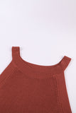 Solid Ribbed Knit Slim-fit Tank