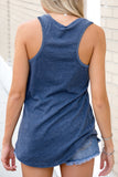 V Neck Racerback Tank Top with Pocket