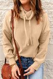 Cowl Neck Drop Shoulder Sweatshirt