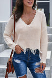 Tainted Love Cotton Distressed Sweater