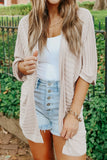 Ribbed Open Front Knit Cardigan