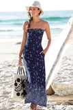 Bohemian Bandeau Print Maxi Dress