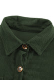 Pocketed Button Ribbed Textured Shacket