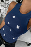 Star Print Round Neck Tank Top