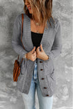 Front Pocket and Buttons Closure Cardigan