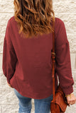 Cowl Neck Drop Shoulder Sweatshirt