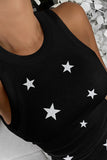 Star Print Round Neck Tank Top