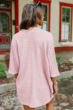 Ribbed Open Front Knit Cardigan