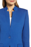 Notch Collar Long Sleeve Shoulder Pad Blazer