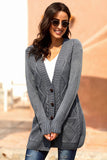 Front Pocket and Buttons Closure Cardigan