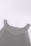 Solid Ribbed Knit Slim-fit Tank