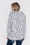 Warm Quarter Zip Leopard Sweatshirt