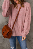 Pink Subtle Heather Knit Bishop Sleeve Sweater