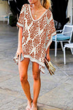 Floral Print Tassel Hem Beach Cover up