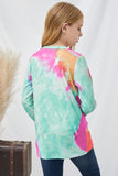 Tie Dyed Twist Knot Girl's Long Sleeve Top