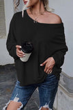 Tie Plunging Back Dolman Sleeve Oversize Top